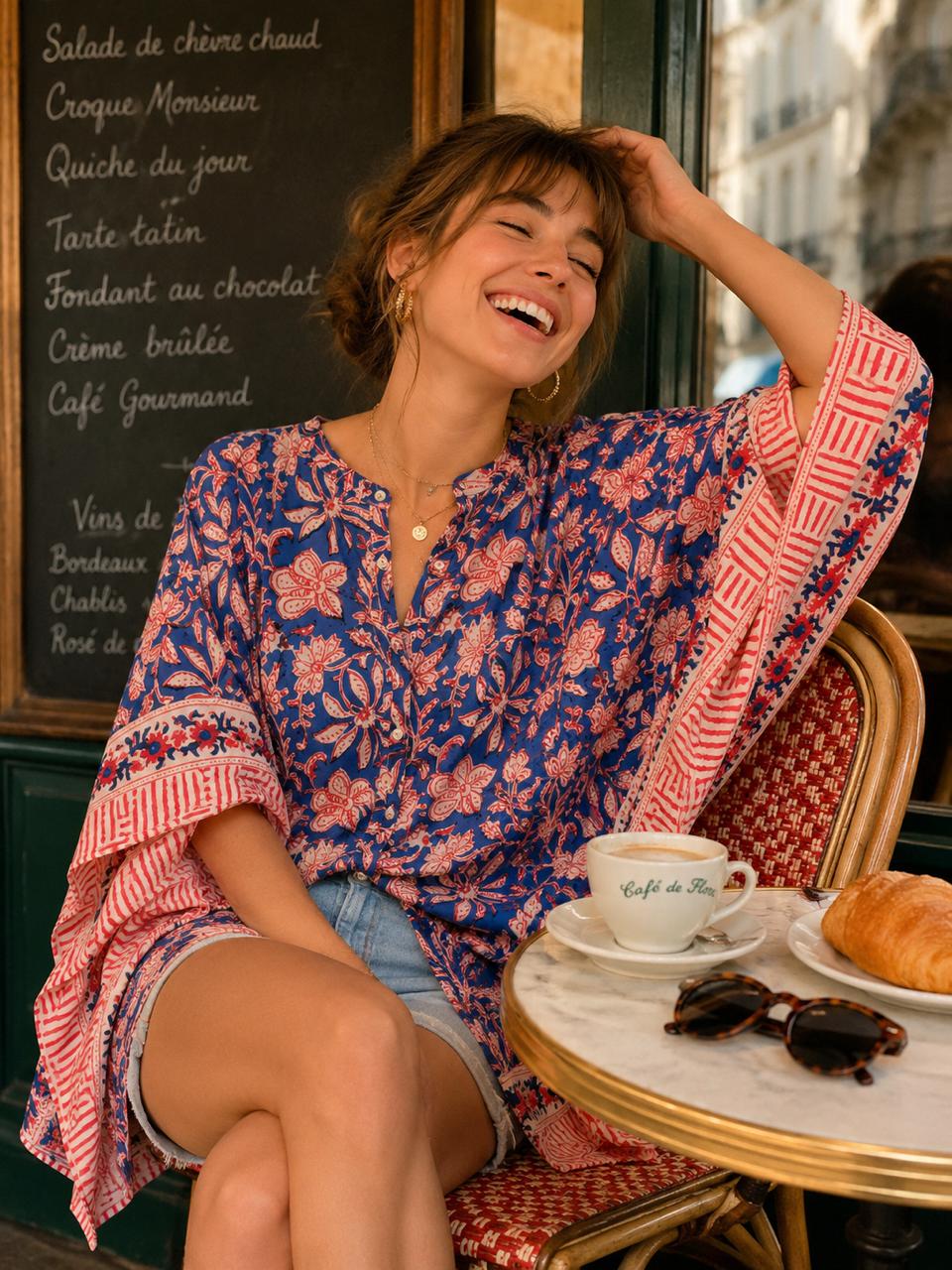 Saint-Tropez Floral Kaftaan Shirt
