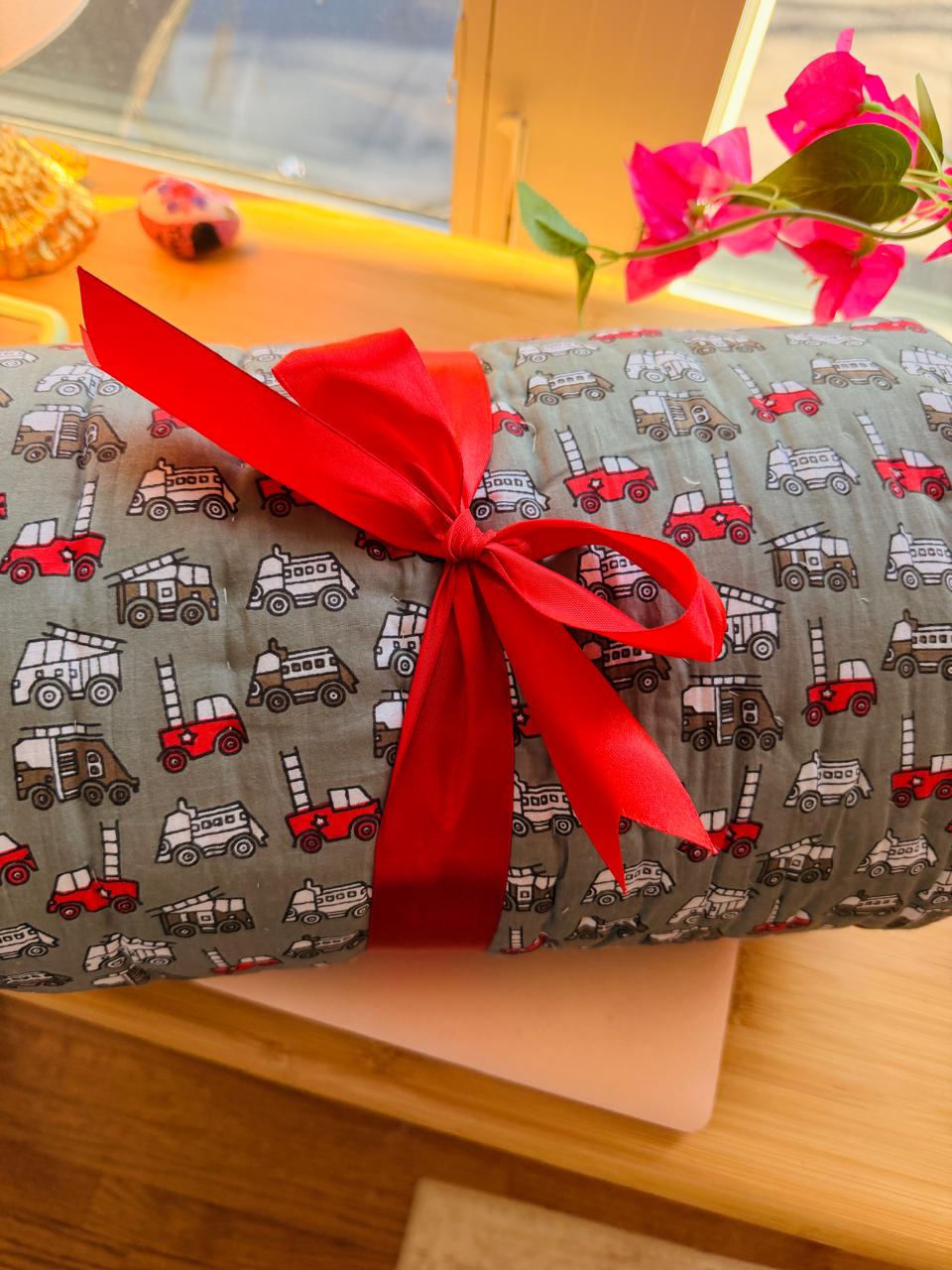 Fire Truck Lover Toddler Reversible Quilt