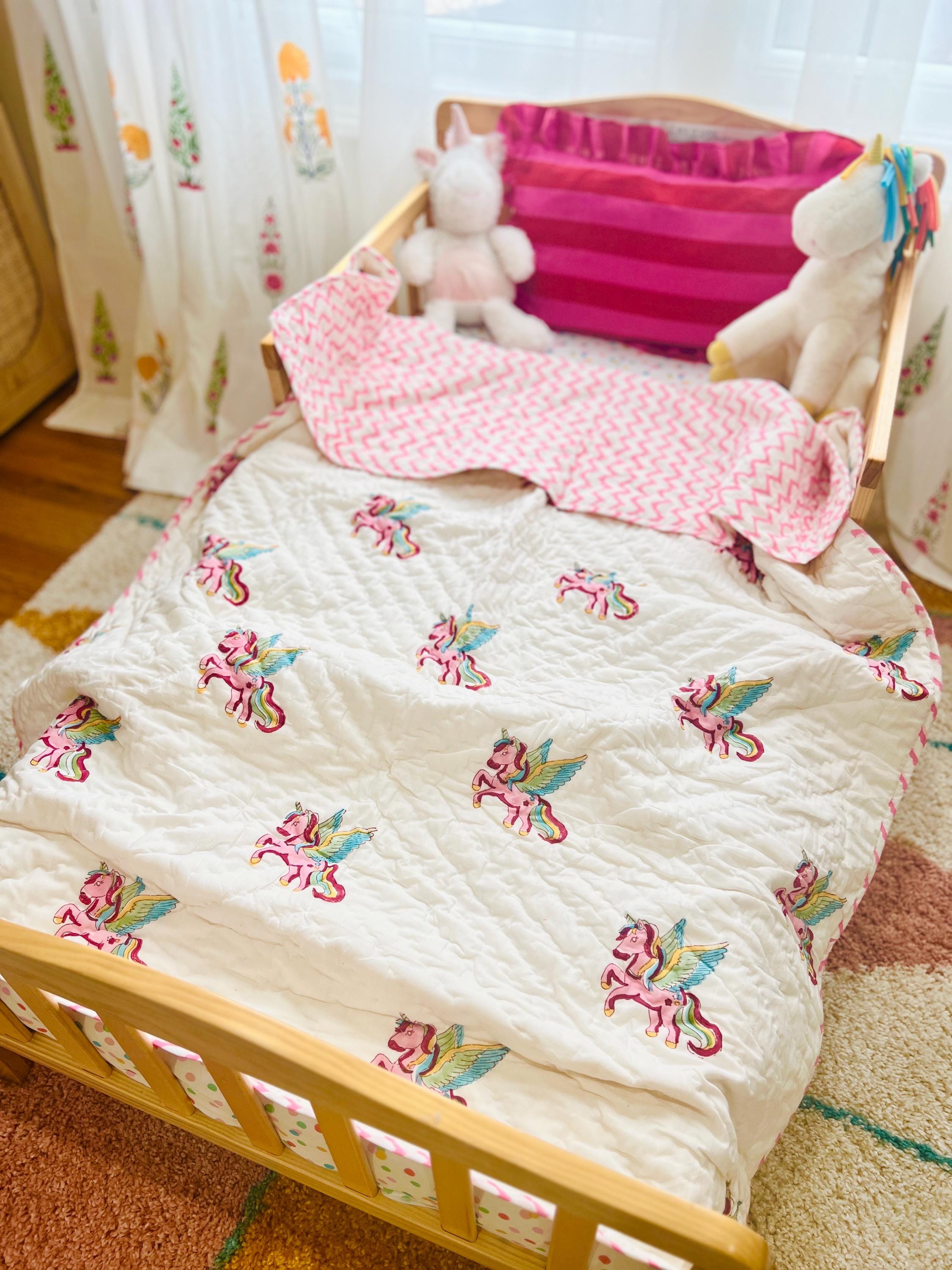 Unicorn Theme Handmade Toddler Quilt